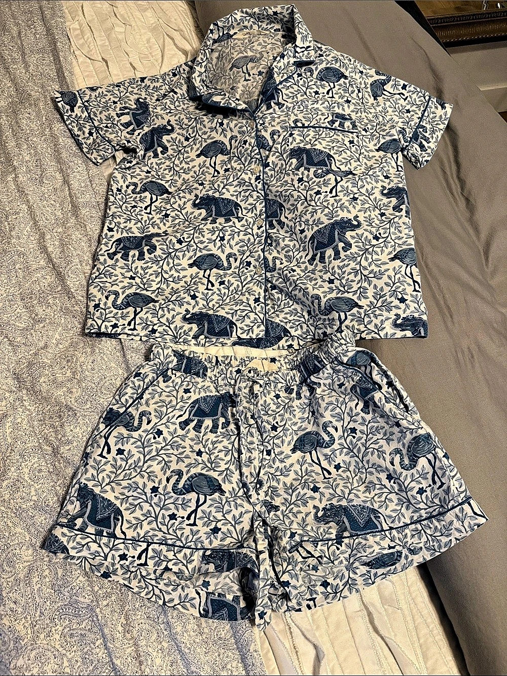 EUC Printfresh Blue & White Pajamas
